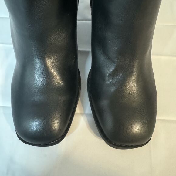 DV by Dolce Vita Women's Black Faux Leather Rupart Wedge Boot Side Zip Size 6 - Picture 5 of 7